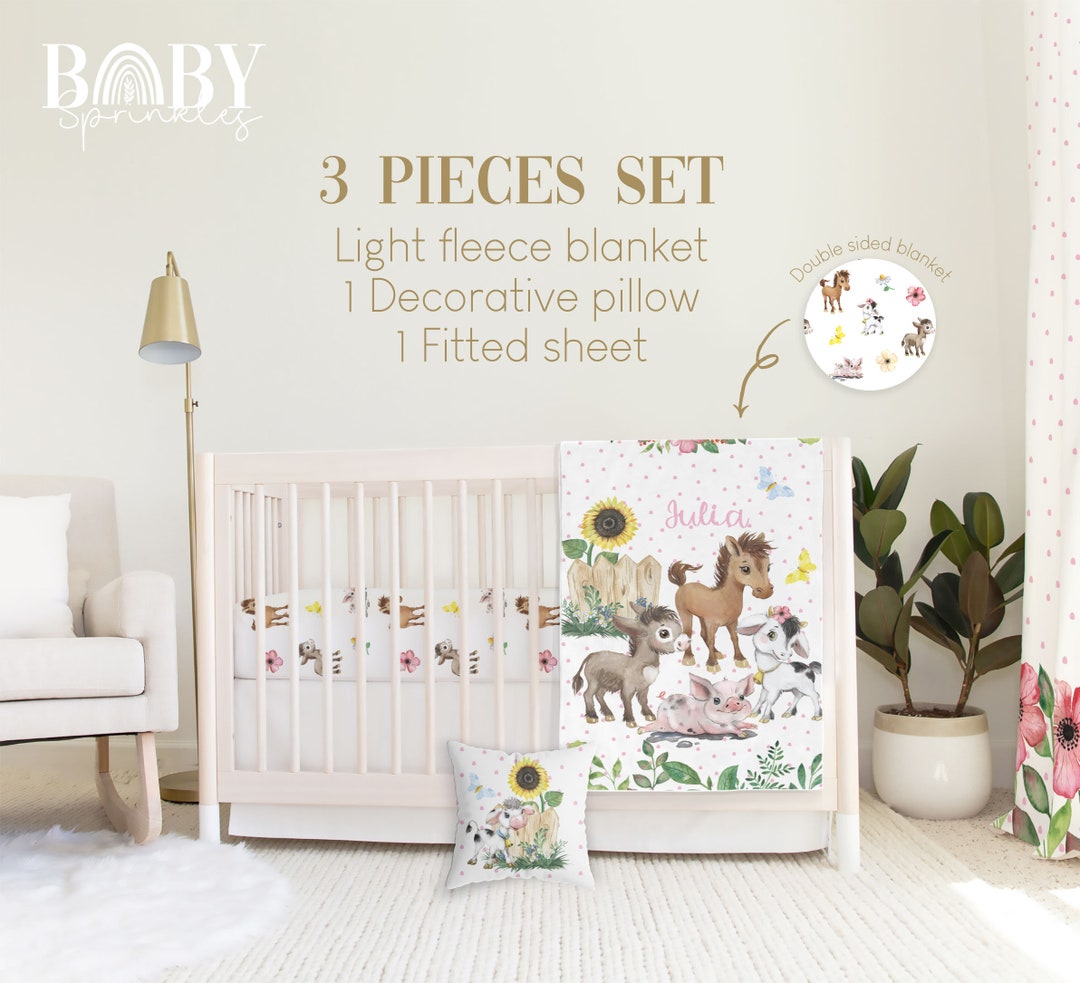 FARM Crib Bedding Set, Farm Baby Crib Bedding, Farm Nursery, Hearts