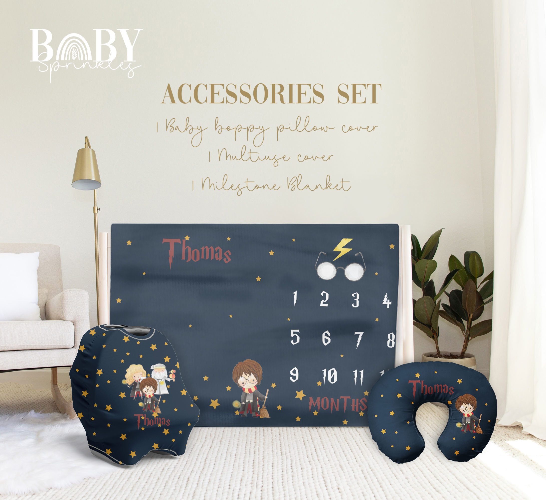 WIZARD BABY Accessories Set Magic Baby Milestone Blanket Etsy