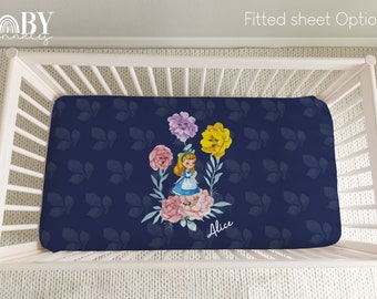 Alice in Wonderland Crib Sheet: Floral Baby Girl Nursery