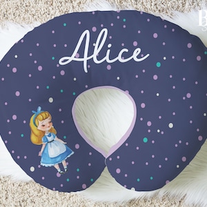 Alice in Wonderland Nursing Pillow Cover, Alice Gift for Baby, Floral Baby Gift, Personalized Nursing Pillow Cover, Baby Girl Accesories