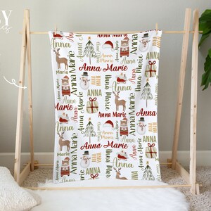 CHRISTMAS BABY Blanket, Christmas Baby Gift, personalized Baby Blanket, Baby Blanket, Santa Claus Baby Blanket