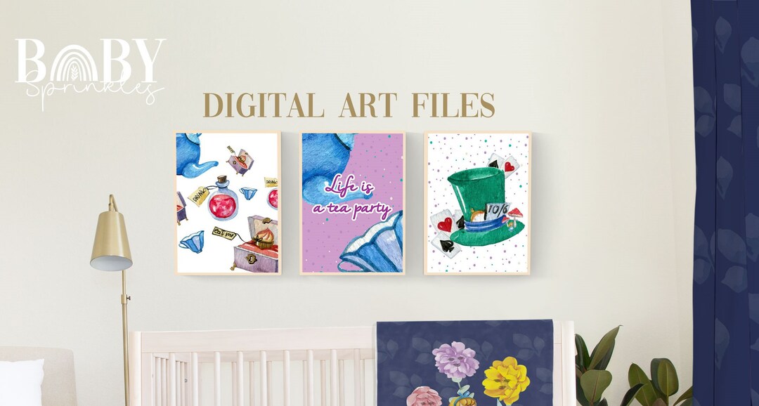 Alice in Wonderland Nursery Art Prints: Set of 3 (digital Files) - Etsy