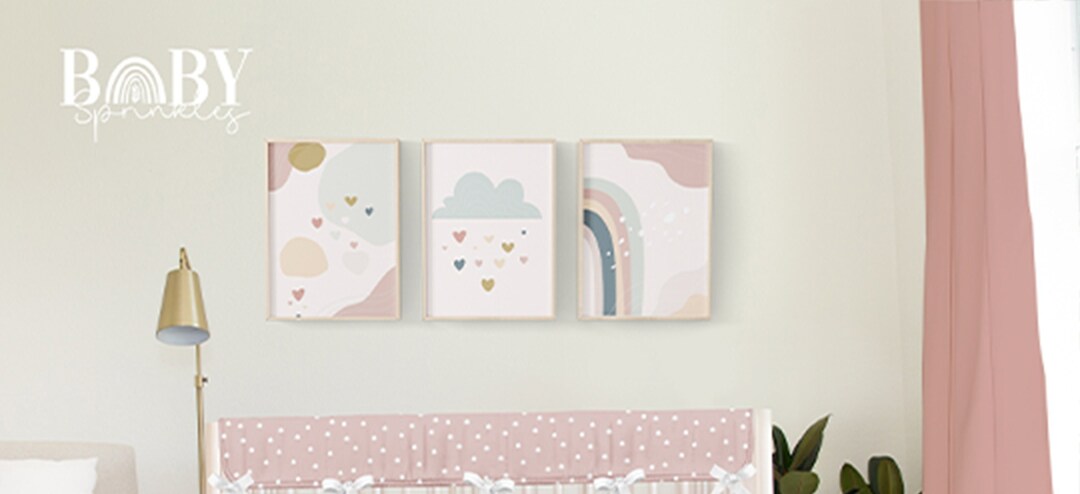 Rainbow Boho Nursery Wall Art Prints: Set of 3 (digital Files) - Etsy