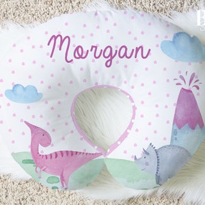 DINOSAUR GIRL Nursing pillow cover, Dino Gift for Baby, Dino Baby Gift, Personalized Nursing Pillow Cover, Dino Baby Girl Accesories