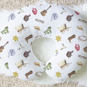 Personalized Cowboy Baby Nursing Pillow Cover: Western Theme