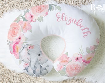 ELEPHANT BABY Girl Nursing Pillow Cover Floral Gift for Baby Elephant Baby Gift Personalized Nursing Pillow Cover Baby Girl Accesories Etsy