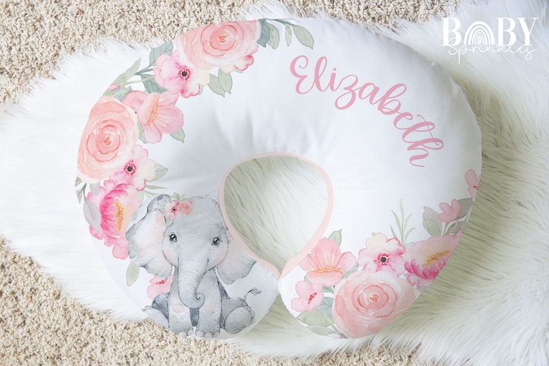 ELEPHANT BABY Girl Nursing Pillow Cover Floral Gift for Baby Etsy