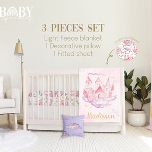ENCHANTED CASTLE Crib Bedding Set, Baby Princess Crib Bedding, Fairytale Nursery, Princess Nursery, Personalized Baby Blanket, Magic nursery