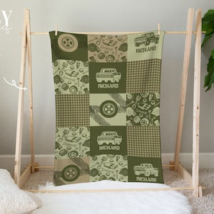 Truck Baby Blanket: Mudding Nursery Decor, Personalized Fleece Blanket