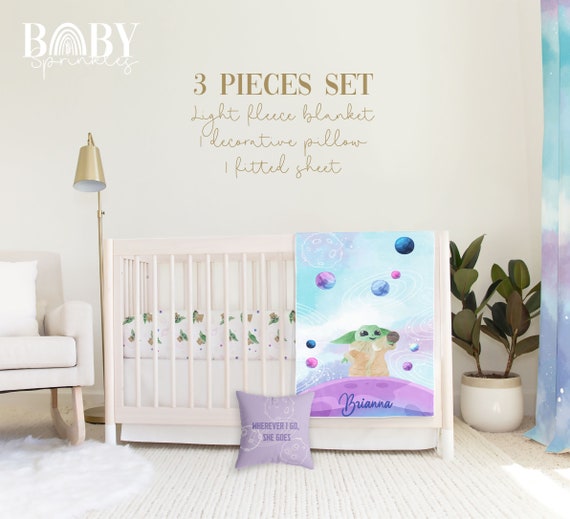 BABY YODA GIRL Crib Bedding Set Star Wars Crib Bedding Baby Etsy