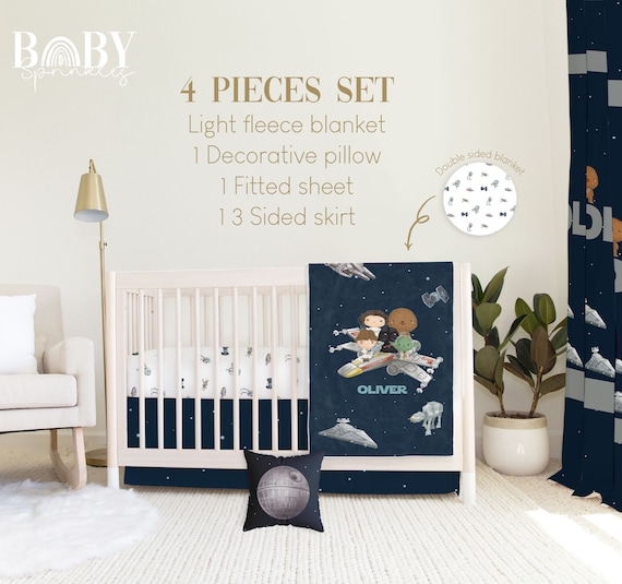STAR WARS BOY Crib Bedding Set Star Wars Baby Crib Bedding Little Jedi Baby Nursery Personalized Baby Blanket Baby Boy Nursery Etsy