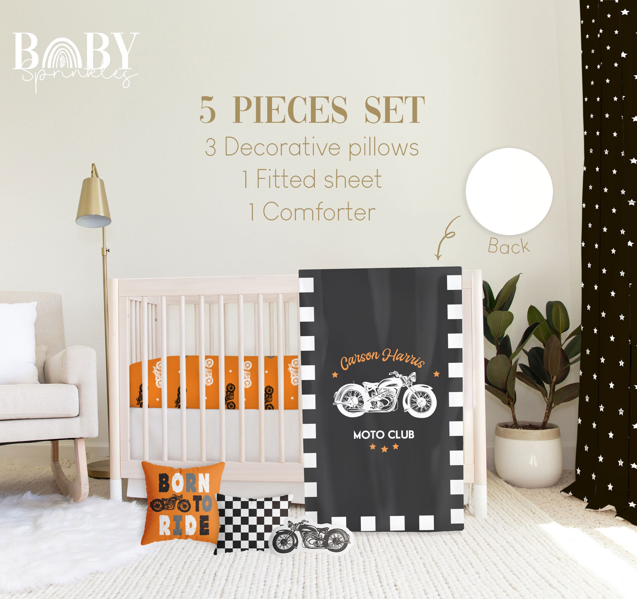 Harley davidson top crib bedding