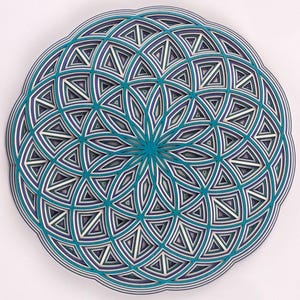 Flower of Life Mandala Wall Art - Oasis Blue