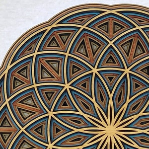 Flower of Life Mandala Wall Art - Organic Semi-Transparent Colors