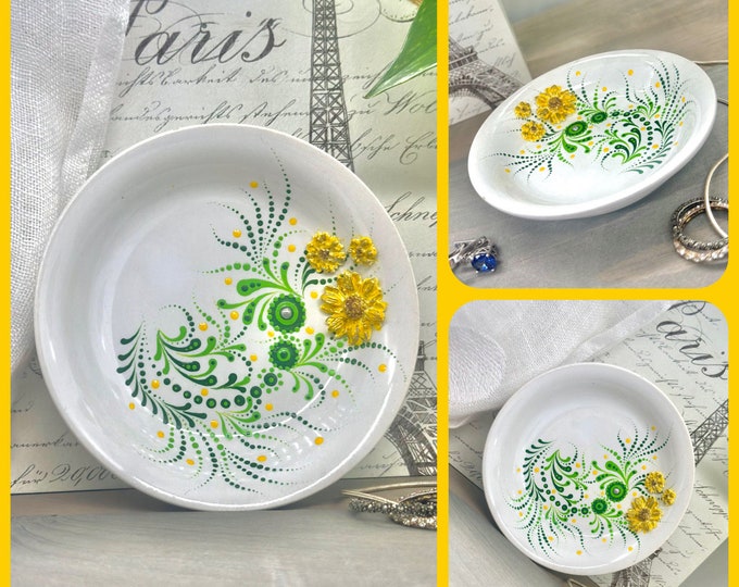 Hand-Painted Ceramic Jewelry Dish