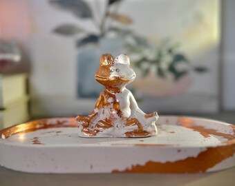 Meditierende Frosch Schmuckschale.