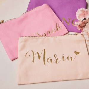 Bridesmaid Gifts Makeup Bag for Her, Bridal Party Gift for Her, Bridesmaid Maid of Honor Proposal, Custom Cosmetic Bags, Birthday Gift Ideas