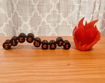 Throne of Glass inspired Fireheart, Friendship Bracelet, Bookish Decor, Fantasy, 3D Printed Bookshelf Decoration Art
