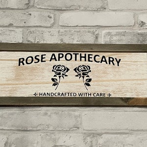 Schitt's Creek Inspired Wood Rustic Rose Apothecary Hanging Door Plaque David Rose