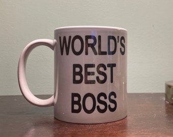 The Office Inspired World's Best Boss Michael Scott Dunder Mifflin Mug Coffee Cup