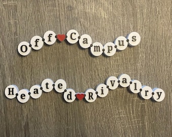 Heated Rivalry Off Campus, Friendship Bracelet, Bookish Decor, Hockey Romance, 3D Printed Bookshelf Decoration Art