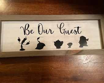 Wood Rustic Be Our Guest Kitchen Hanging Door Plaque Home Decor