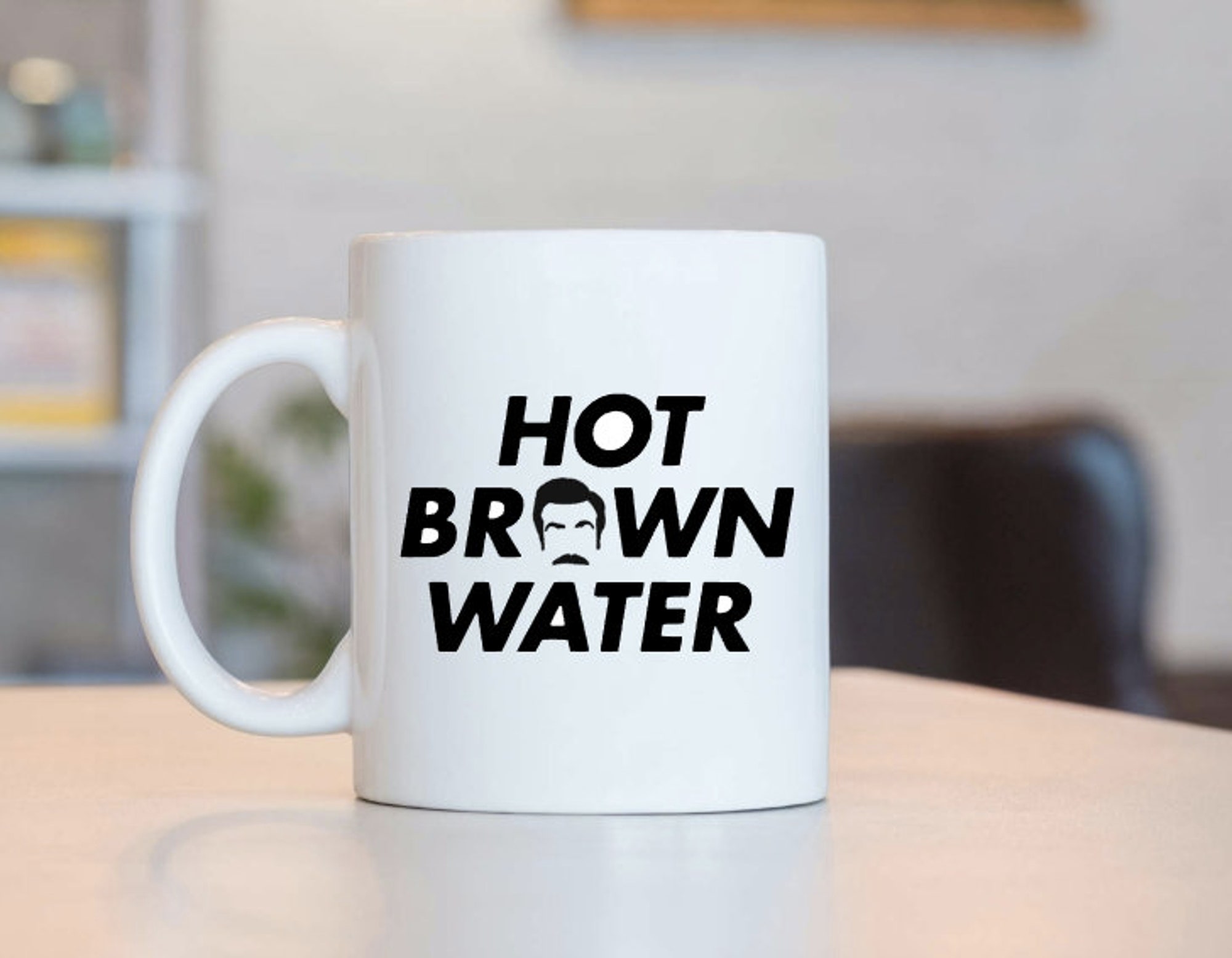 Lasso Inspired Hot Brown Water Roy Ted Mustache Mug