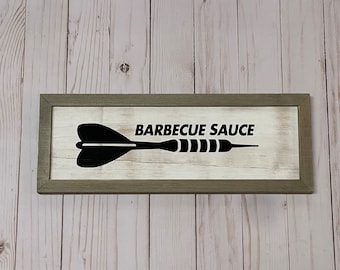 Wood Rustic Barbecue Sauce Hanging Door Plaque Home Decor