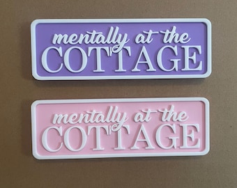 Mentally at the Cottage, Bookish Decor, Hockey Romance, 3D Printed Bookshelf Decoration Art