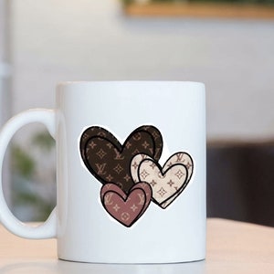 LOUIS VUITTON Brown Monogram Ceramic Coffee Tea Cup Mug RARE