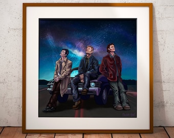Supernatural Poster | Art Print, TV Show, Series, Gifts For Him, Gifts for Her, Wall Art, Home Decor, Character Drawing