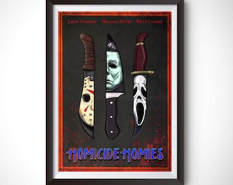 Horror Movie Poster | Art Print, Cult Film, Gifts For Him, Michael Myers, Scream, Friday the 13th, Halloween