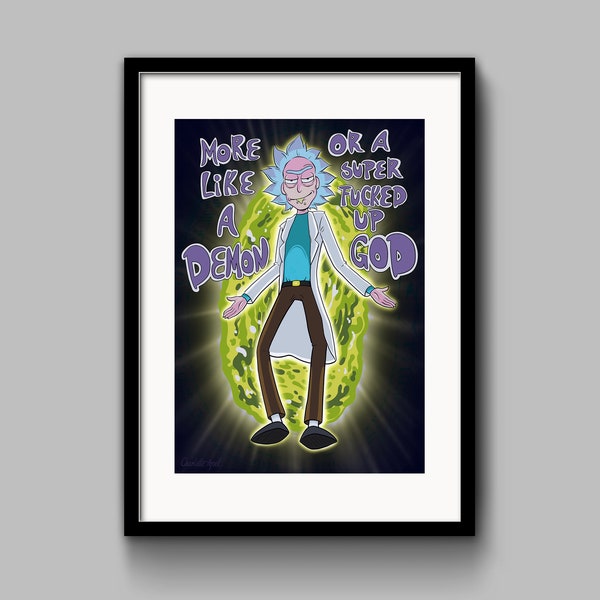 Rick and Morty Poster | Art Print, TV Show, Series, Gifts For Him, Wall Art, Home Decor, Character Drawing