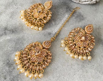 Pakistani/indian tikka and earring set, Pakistani jewellery, Pakistani fashion, indian jewellery, indian fashion