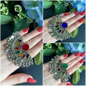 Afghan Colourful Rings Vintage Afghan Rings Afghan jewellery Handmade Afghan vintage traditional jewellery kuchi jewellery afghani ring