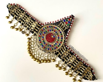 Afghan antique gold oversized headpiece, Afghan Fashion, Afghan jewellery, Afghan headpiece
