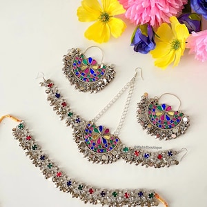 Afghan 3 piece jewellery set, Afghan jewellery, Afghan Fashion