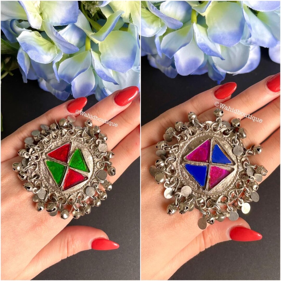 Afghan Two Tone Vintage Ring, Afghan Jewellery, Afghan Fashion, Afghan ...