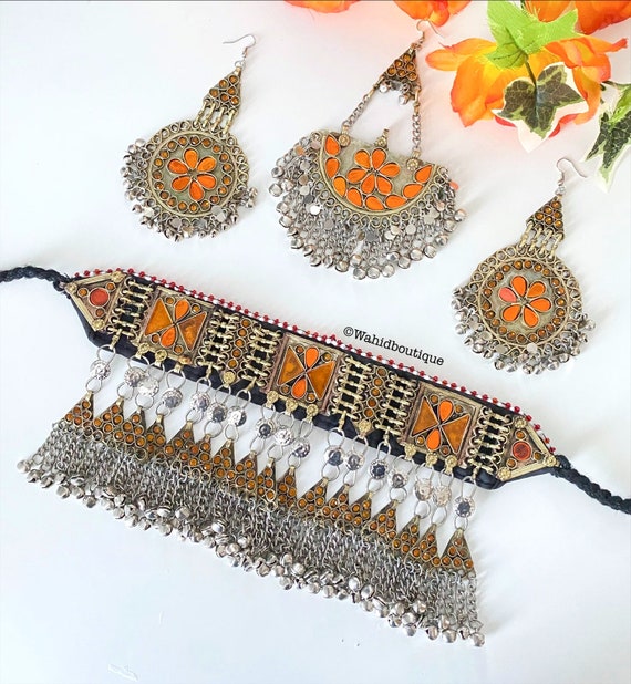 Statement Oxidised Choker Necklace & Earrings Set – A Local Tribe
