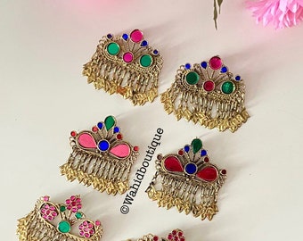 Afghan/Pakistani fusion vintage earrings , Afghan jewellery, Pakistani jewellery