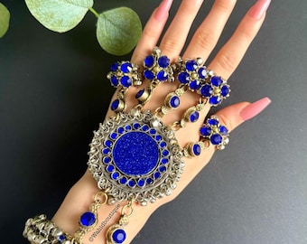 Afghan Handmade Bangle Cuff Bangles With multicolour finger Rings