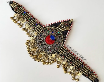 Afghan vintage antique gold oversized headpiece, Afghan Fashion, Afghan jewellery