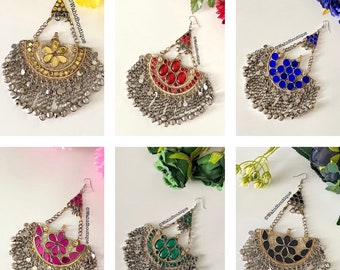 Afghan single colour side tikka headpiece, Afghan jewellery, Afghan Fashion