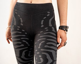 Legging taille haute noir - Pantalon de yoga - Mode pour festivals - Vêtements alternatifs - Vêtements de sport - Legging en coton bio - Vêtements de yoga confortables