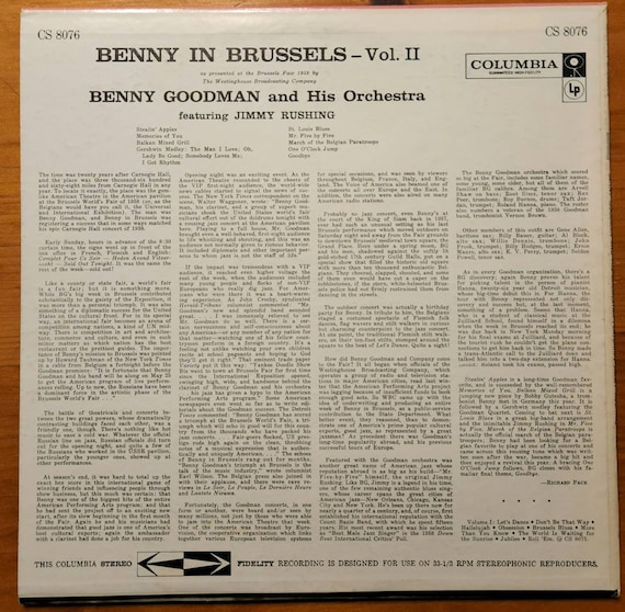 Benny Goodman Benny in Brussels Vol I and II Super Rare in This