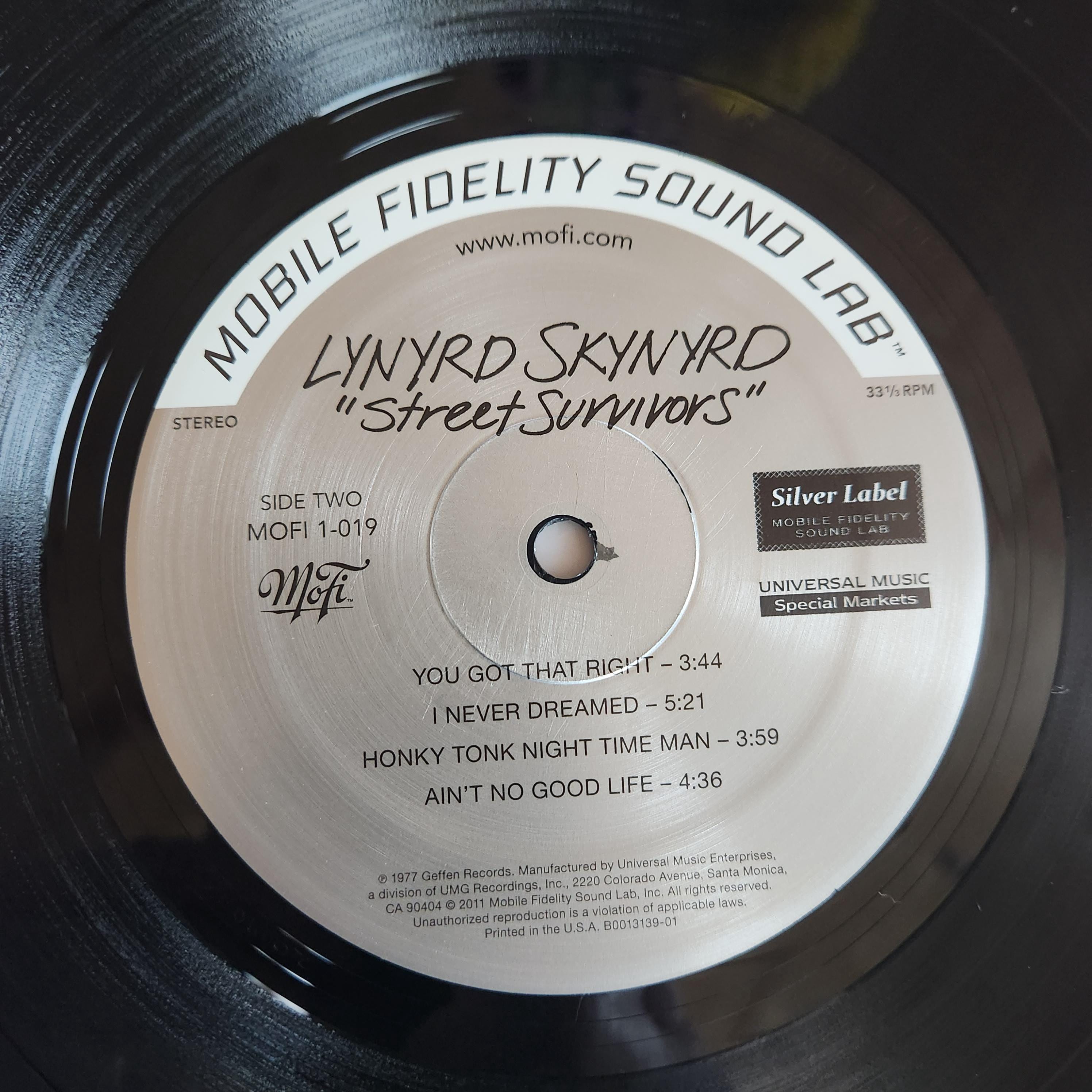 Lynyrd Skynyrd/street Survivors/mfsl/rare Silver Label/#2577/low