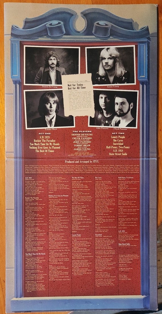 Styx/paradise Theater/special Laser-etched Graphic Record/a&m