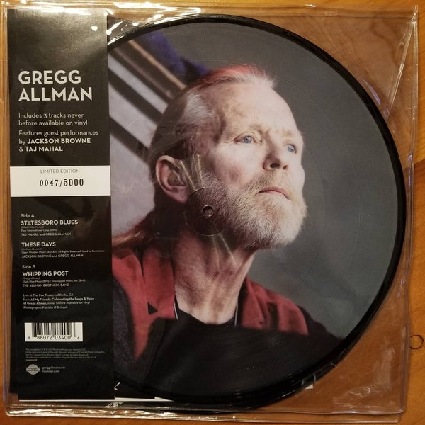 Greg Allman LP Sealed Limited Edition 10 Inch Picture Disc And Numbered 47/5000 Statesboro Blues These Days and Whipping Post Super Rare