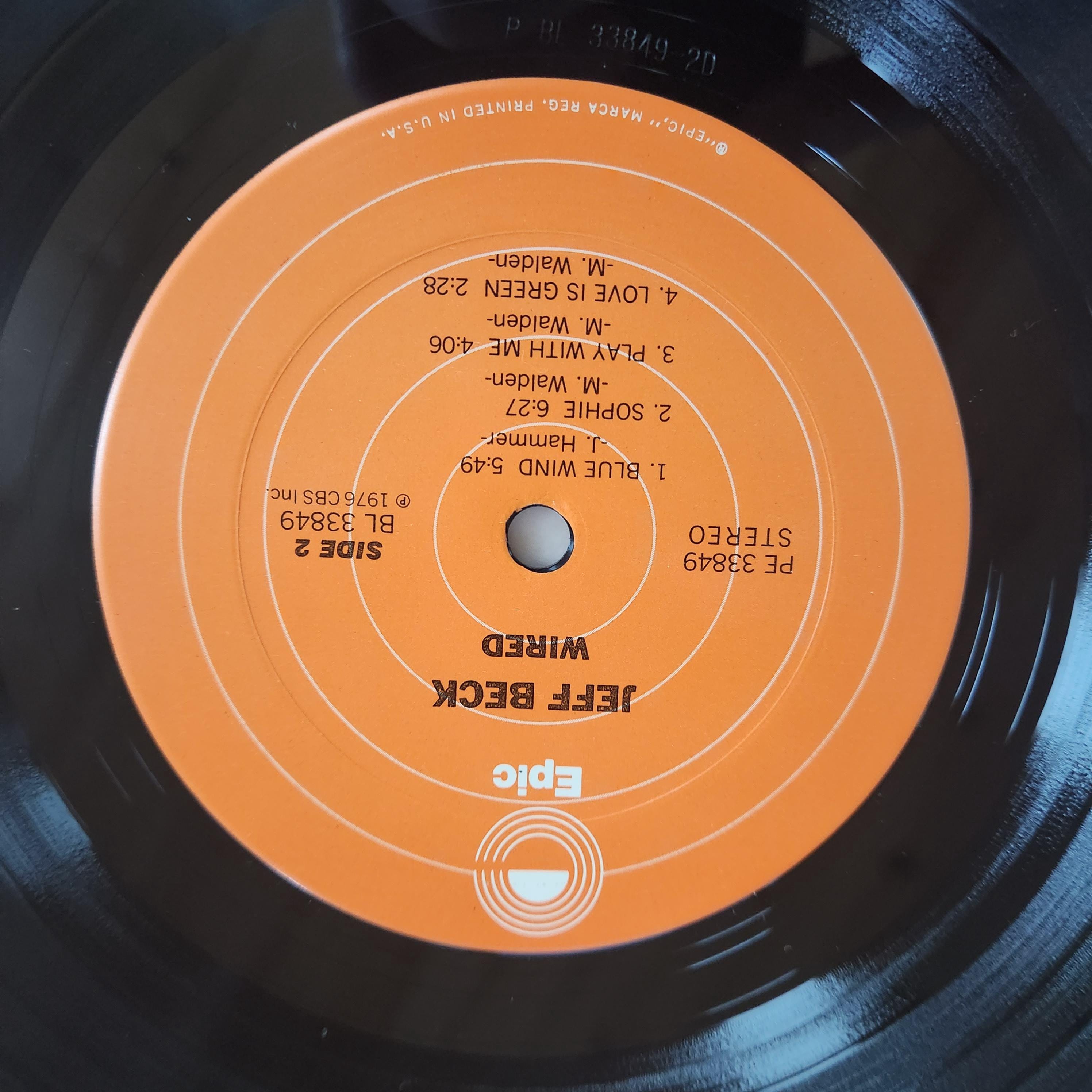 Jeff Beck/wired/epic Records/al 33849/c1976/beautiful Copy/classic