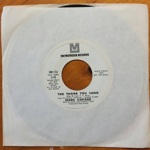 Marc Copage Popi The Thank You Song Metromedia Records Radio Station Copy Excellent To Near Mint Condition 45rpm 7 inch Record c1969 MM-134